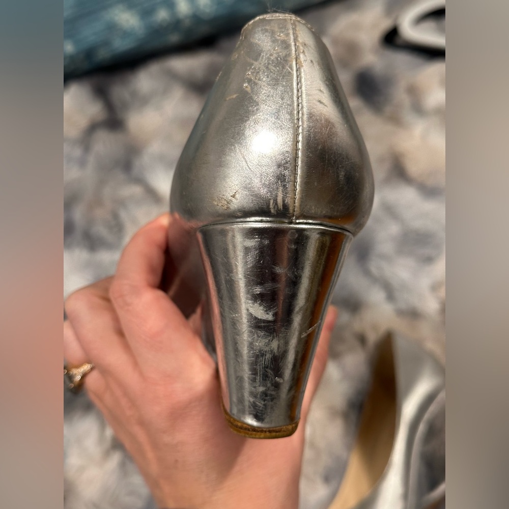 Christian Louboutin silver wedge 37 1/2 - Picture 10 of 13